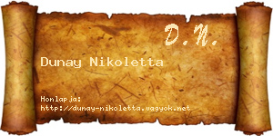 Dunay Nikoletta névjegykártya
