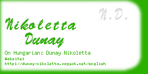 nikoletta dunay business card